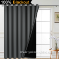 Dark Gray 100% Blackout Patio Door Curtains